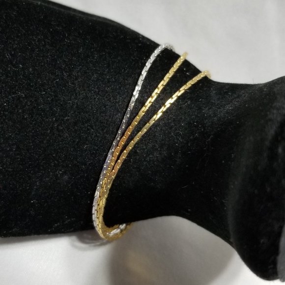 Vintage Avon Multi-Chain Silver and Gold Bracelet (J086) - Picture 1 of 12